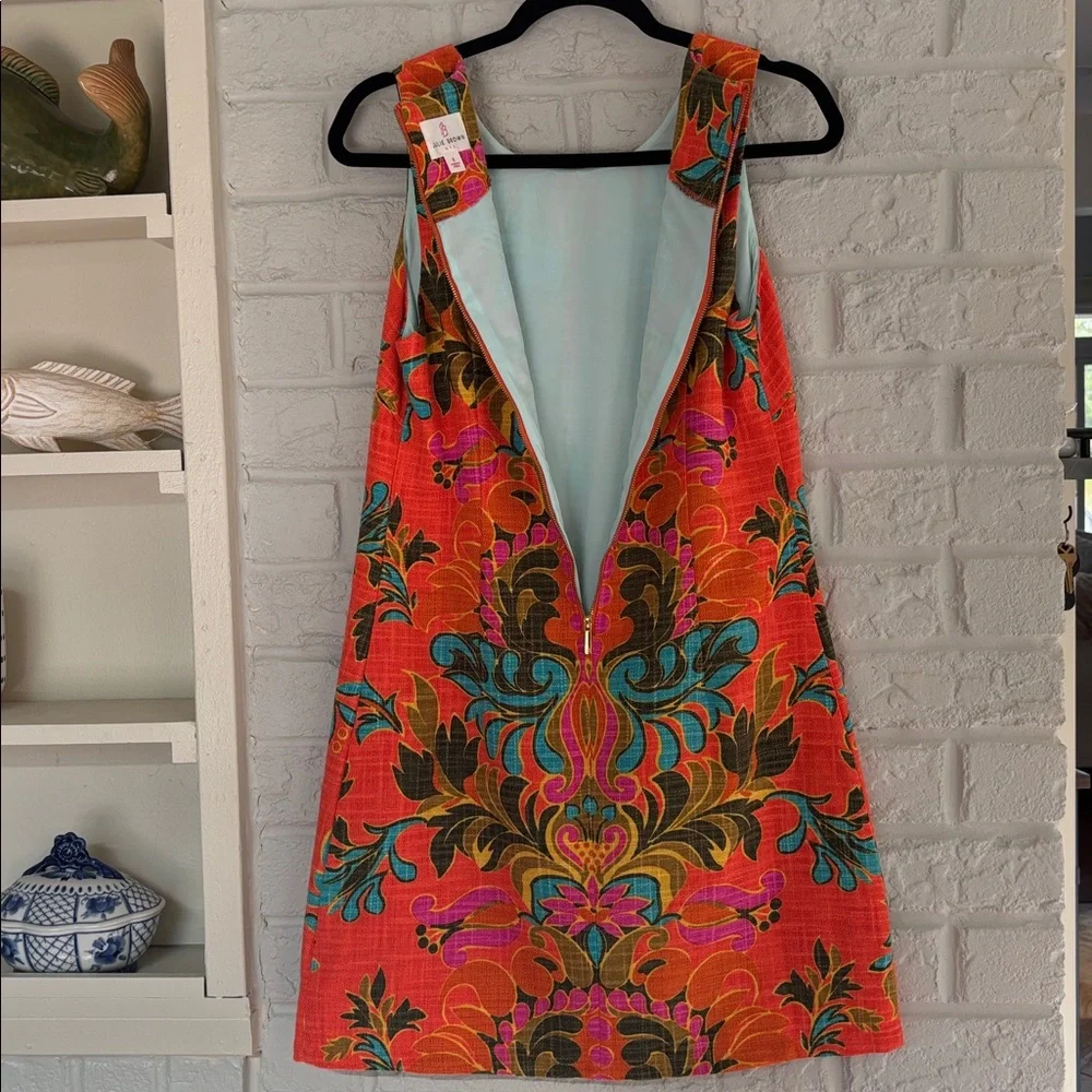 Vintage Julie Brown Colorful Sleeveless Shift Dress Size 8 - Picture 7 of 11